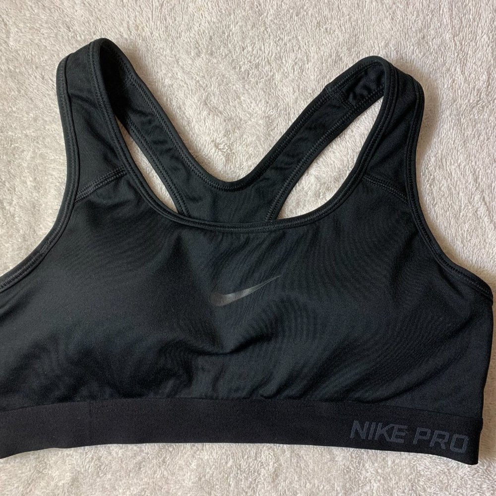 Nike Dri Fit Pro Sports Bra Black Size Medium M